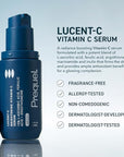 Prequel Skin Lucent-C, Vitamin C Serum for Face. Professional Facial L-Ascorbic Acid, Ferulic Acid Formula with Niacinamide. Clinical Skincare for Luminous Firm Skin. 1oz Pump