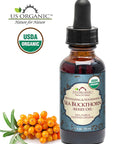 US Organic Sea Buckthorn Berry (Fruit) Oil, Supercritical CO2 extracted, USDA Certified Organic,100% Pure Virgin, Unrefined in Amber Glass Bottle, Face, Hair, spot Treatment, Anti Aging, 1 oz (30 ml)