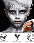 BOBISUKA Metallic Silver Face & Body Paint Stick Water-Based Washable Face Paint Makeup Stick for Halloween Skull, Goth, Robot, Ice Queen, Galaxy, Cosplay, SFX, Sports Eye Black & Costume Party