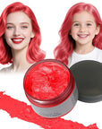 Red Hair Color Wax - Temporary & Washable Hair Styling Mud Gel for Men, Women, Kids,For Halloween, Cosplay, Party, Crazy Hair Day & Children's Day