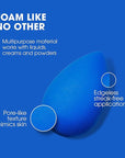 Beautyblender® | Sapphire Beauty Blender Makeup Sponge, Super-Soft Foam Easily Blends Foundations, Powders & Creams, Made in USA, Reusable, Washable, Streak Free Application, Vegan, Cruelty Free