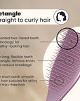 Tangle Teezer Chrome Ultimate Detangler Brush for Wet & Dry Hair, Eliminates Knots & Reduces Breakage for Straight to Curly Hair Types, Mauve