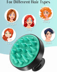 HEETA Scalp Massager Hair Growth, Soft Silicone Scalp Scrubber Shampoo Brush for Exfoliation, Dandruff Removal Head Massage Stress Relax, Wet & Dry Use for Thick Thin Curly Hair Care, Turquoise Black