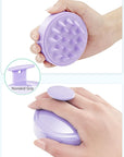 HEETA Shampoo Scalp Brush Massager Hair Growth, Scalp Scrubber with Soft Silicone Bristles for Dandruff Removal, Hair Brush Exfoliator, Light Purple