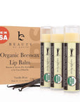 USDA Organic Lip Balm - USA Made with Natural Ingredients, Beeswax Vanilla Chapstick for Dry Lips, Gifts for Women, Birthday Gifts for Her & Him, Hydrating Lip Balm Beauty Gifts, Natural Chapstick