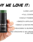 CCbeauty Witch Green Face Paint Stick, Face Painting Kit, Non Toxic SFX Makeup For Grinch Monster Halloween Costume Cosplay,Professional Body Paint,Full Coverage Painting Foundation With Makeup Sponge