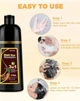 Dark Brown Hair Dye Shampoo 3 in 1 for Gray Hair Coverage, Hair Color Shampoo for Women Men, Herbal Ingredients Champu Para Pintar el Cabello (16.9 Oz)