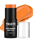 Orange Face Body Painting Stick,Professional Orange Full-coverage Cream Face Paint for Halloween SFX Tiger Pumpkin Clown Cosplay, Washable Eye Stick for Adult Festival & Theater Performance