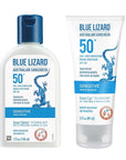 Blue Lizard Sensitive Mineral Sunscreen Lotion Bundle, SPF 50+, 3 oz Tube and 5 oz Bottle