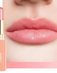 Oulac Shine Pink Lipstick for Women, 2 in 1 Glossy Light Pink Tinted Lip Balm, Hydrating Lipstick for Dry Lips, Moisture Shine Juicy Finish Vegan 2.2g/0.07oz (22)