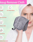 Makeup Remover Cloths for Face, Eye, Lips - Reusable Makeup Remover Pads Soft Microfiber Facial Cleansing Cloths 6 x 12 inch 12 Pack (Gray)