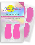 Sun Patch, Reusable Sun Screen Silicone Patches For UV Protection & Face Sunscreen, Sun Face Patches For Sun Exposure, UV Shield Silicone Sun Block (1 Pack/4 Pairs) (Pink) (Golf, Surf, Swim, Ski)
