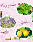 Essential Oil Roll On Set, Natural Aromatherapy Oils with Portable Roller Ball for Skin Care- Tea Tree, Frankincense & Myrrh, Lavender, Peppermint, Eucalyptus, Lemon - Gifts for Women & Men