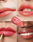 Oulac Coral Peach Red Lipstick for Women - Moisturizing Lip Stick Red, Glossy Tinted Lip Balm, Sheer Shine Juicy Finish, Lightweight and Hydrating Formula for Dry Lip Care, Vegan 2.2g/0.07oz (04)