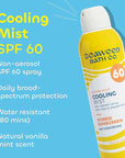 Seaweed Bath Co. Cooling Mist SPF 60 Sport Broad Spectrum Hybrid Sunscreen Spray, 6 Ounce (Pack of 2), Sustainably Harvested Seaweed, Aloe, Peppermint