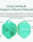 Silicone Body Scrubber - Exfoliating Bath Brush and Skin Cleanser - Shower Sponge for Gentle Body Scrub and Wash - Silicone Scrubbing Care Tool for a Refreshed and Renewed You - Green