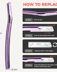 ZOMCHI Eyebrow Razor, Face Razors for Women&Men, Eyebrow Trimmer Shaper with Precision Cover, Facial Shaver with 6 Blades (Purple)