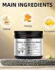 Beef Tallow for Face Skin, Tallow and Honey Balm for Skin Honey Butter Faces & Body Cream For Skins Firming & Hydrating Balm Care Tallows Face Moisturizer Cream, 2.12 Oz, 1PC