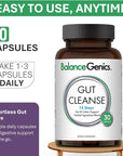 15 Day Gut Cleanse - Natural Plant-Based Colon Cleanser for Digestive Support - Daily Gut Health Supplement for Men & Women -30 Capsules