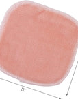 Polyte Premium Hypoallergenic Microfiber Fleece Makeup Remover and Facial Cleansing Cloth, 5 x 5 in, 10 Pack (Light Coral)