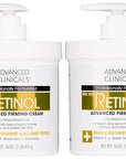 Advanced Clinicals Retinol Body Lotion & Face Moisturizer | Visible Anti Aging Skin Care Retinol Body Cream For Women & Men Targets Look Of Fine Lines, Wrinkles & Crepe Looking Dry Skin, 16OZ, 2-Pack