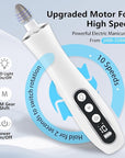 Electric Nail File Drill, Cordless 2000 mAh Rechargeable Nail Filer Electric, Portable Nail Dril 10 Speeds Professional Machine Drill for Nails Acrylic Manicure and Thick Toenails Grinder (White)