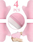 SATINIOR 4 Packs Self Tanning Mitt Applicators Double Sided Sunless Tanning Mittens Reusable Applicator Mittens Tanner Gloves with Thumb(Pink)