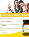 Life Infused Cleanse Infused Plus - Premium Natural Colon Cleanser with Oxygenated Magnesium, Herbs, and Enzymes, Helps Relieve Constipation Gently, Detoxifies Blood, Colon, Liver & Kidneys (90 Caps)