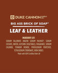 Duke Cannon Supply Co. Big Brick of Soap Bar for Men Leaf + Leather (Amber & Woodsy Scent) Multi-Pack - Superior Grade, Extra Large, Masculine Scents, All Skin Types, Paraben-Free, 10 oz (3 Pack)