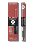 Revlon Liquid Lipstick with Clear Lip Gloss, ColorStay Overtime Lipcolor, Dual Ended with Vitamin E, 350 Bare Maximum, 0.07 Fl Oz