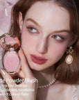 Flower Knows Strawberry Rococo Embossed Blush;Pink Matte Finish;Buildable & Blendable Powder Blush for cheeks,Natural Flush for All Skin Tones(03 Classic Ballet, 5g)