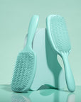 Nature Spell Detangling Hair Brush, Soft Silicone, Eliminates Knots & Reduces Breakage, Suitable for Wet & Dry Hair, Waterproof & Easy to Clean, Glossy Turquoise
