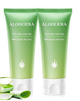 Aloderma 99% Organic Aloe Vera Gel for Face Made within 12 Hours of Harvest, Natural Hydrating Pure Aloe Vera Gel for Soothing Skincare, Moisturizing Aloe Gel for Skin, Face, Sensitive Skin, 4oz - 2ct