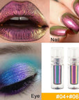 Duochrome MultiChrome Chameleon Liquid Metallic Eyeshadow 2 pcs set, High-Impact Multi-Dimensional Finish,Purple Pink Silky Smooth and High Pigment Holographic Glitter Eyeshadow Makeup (Set01)