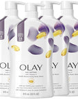 Olay Body Wash for Women, Age Defying with Vitamin E, 24hr Moisturizing, Hydrating & Refreshing, B3 Vitamin Complex, Free of Parabens & Phthalates, For All Skin Types, Scented, 33 fl oz (Pack of 4)