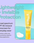 Bubble Skincare Solar Mate Mineral Face Sunscreen Broad Spectrum SPF 40 - Zinc Oxide Sunscreen with Blue Light Protection & Ginseng Extract - Sheer, Lightweight Coverage With No White Cast (50ml)