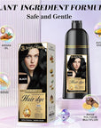 Herbal Hair Dye Shampoo 3-in-1 Vegan Color for Gray Hair - Ammonia-Free for Men & Women – Beard & Hair Coloring – Instant Gray Coverage Champú Para Canas Mujer & Hombre (BLACK)