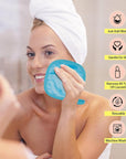 HOMEXCEL Makeup Remover Cloth 12 Count (Pack of 1), Reusable Makeup Remover Pads, Washable Ultra Soft Facial Cleansing Cloths For All Skin Types, 5 X 5 In, Blue
