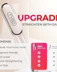 Hair Straightener Brush, TYMO Ring Hair Straightener Comb Straightening Brush for Women with 5 Temps 20s Fast Heating & Dual Voltage, Gold