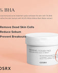 COSRX BHA Toner Pads, 70 Sheets, Exfoliating Pads for Dead Skin & Blackheads, Minimize Pores, Prevent Breakouts, Improve Skin Texture, Korean Skin Care