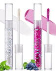 Jcoos Lip Gloss Lip Oil, Glitter Clear Lip Gloss, Purple Lip Gloss, Moisturizing, Shiny, Hydrating Lip Oil, Mint & Grapes Flavored Lip Gloss, Lip Plumper Lipgloss Sets for Girls Women Kids Teens