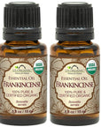 US Organic 100% Pure Frankincense Essential Oil, USDA Certified Organic, Steam Distilled, Boswellia serrata, Origin India, Use Topically or in Diffuser (15 ml, Value 2Pack)