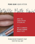 Runway Rogue Pearl Glam Long Wear Shimmer Liquid Lipstick, Metallic Cool-Toned Pink-Nude Lipstick with Silver and Gold Shimmer, ‘Soft Light’