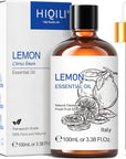 HIQILI Lemon Essential Oil, Household Cleaning, Air Purification, Skin Care, Can be Added to Cleansers, Sprays, Body Lotions Use - 3.38 Fl Oz/100ML