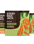 Every Man Jack Cold Processed Mens Bar Soap - Hawaiian Citrus Scent - Deeply Cleans & Hydrates w/Naturally Derived Ingredients - (3 Pack)