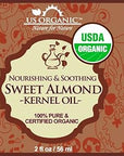 US Organic Sweet Almond Kernel Oil, USDA Certified Organic,100% Pure & Natural, Cold Pressed Virgin, Unrefined in Amber Glass Bottle w/Eyedropper, Sourced from Poland (2 oz (56 ml))