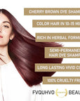 Fvquhvo Cherry Brown Hair Dye Shampoo, Hair Color Shampoo for Women Men, Colors in Minutes, Long Lasting Brown Hair Dye, Champu Para Pintar el Cabello, Easy to Use 16.90 Fl Oz