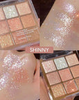 Pink Nude Glitter Shimmer Sparkle Eyeshadow,9 Colors Light Glitter Eye Shadow,Long Lasting Waterproof Natural Eyeshadow Palette,sombras para ojos