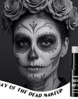 BOBISUKA Grey Face & Body Paint Stick Water-Based Washable Face Paint Makeup Stick for Halloween Skeleton, Skull, Zombie, Vampire, Cosplay, SFX, Sports Eye Black & Costume Party