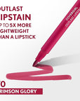 COVERGIRL Outlast, 70 Crimson Glory, Lipstain, Smooth Application, Precise Pen-Like Tip, Transfer-Proof, Satin Stained Finish, Vegan Formula, 0.06oz
